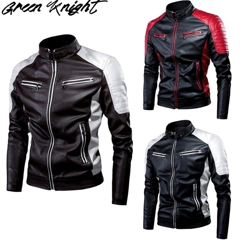 

Mens Leather Faux Abbigliamento da uomo in pelle nuovo marchio di mo alta moto tuta corsa grande giacca artificiale 220930, Red