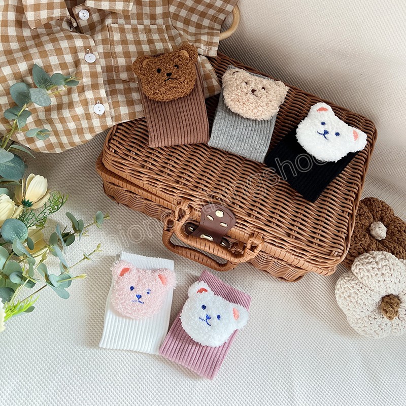Korean Baby Socks Cute Cartoon Bear Kids Boys Girls Knee High Socks Lovely Animals Infant Toddler Floor Long Sock