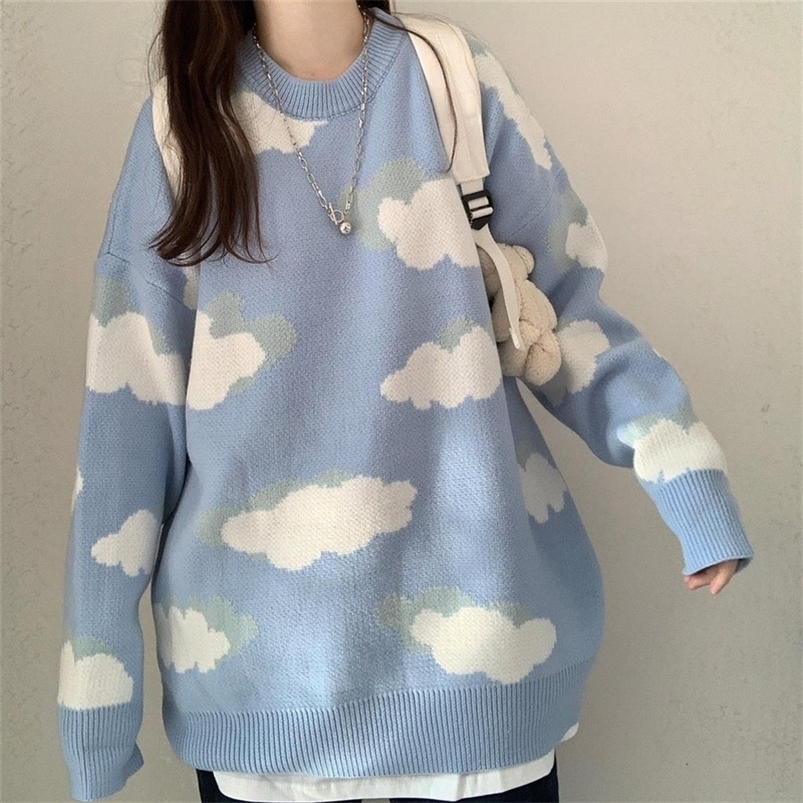Women's Sweaters Deeptown Kawaii Cartoon Cloud Print Knitted Sweater Women Korean Style Harajuku Blue Long Sleeve Oversize Jumper Female Winter 221006, Vest
Women's Sweaters Deeptown Kawaii Cartoon Cloud Print Knitted Sweater Women Korean Style Harajuku Blue Long Sleeve Oversize Jumper Female Winter 221006, Vest