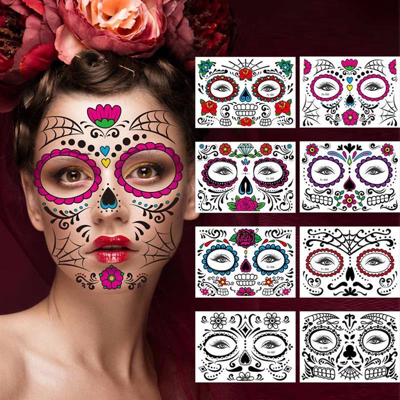 Temporary Tattoos Makeup Sticker Special Waterproof Face Day Of The Dead Skull Dress Up Halloween Stickers 220930
Temporary Tattoos Makeup Sticker Special Waterproof Face Day Of The Dead Skull Dress Up Halloween Stickers 220930