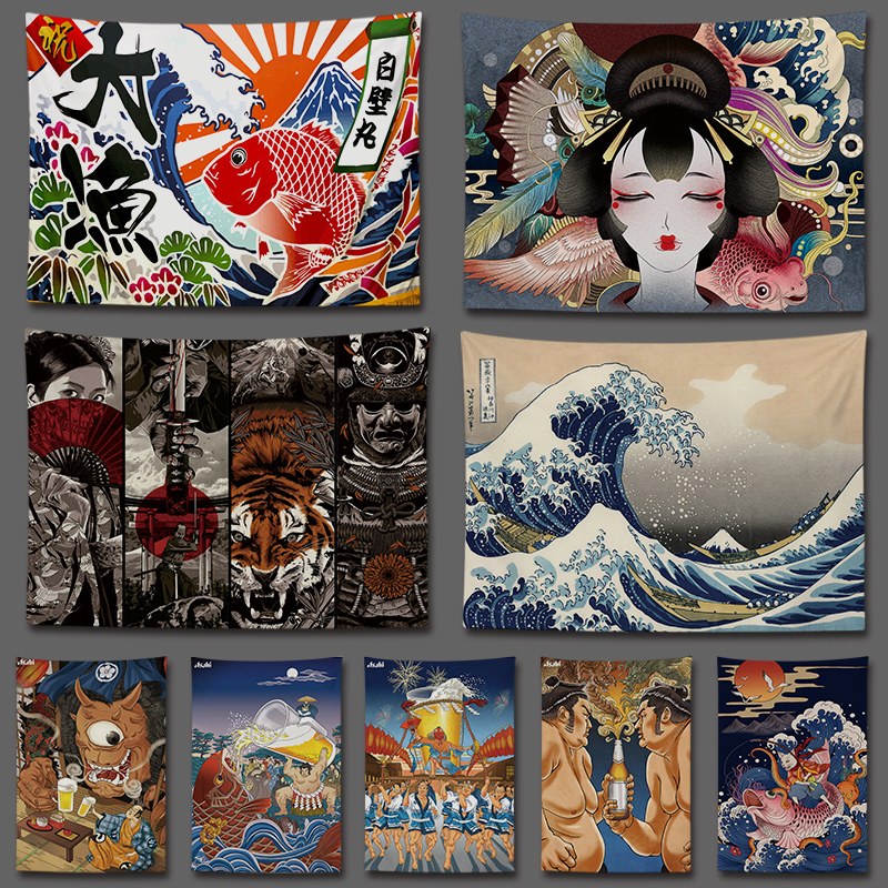 Arazzi Giapponese Kylin Birra Appeso Bandiera Di Stoffa Sushi Ristorante Decora…