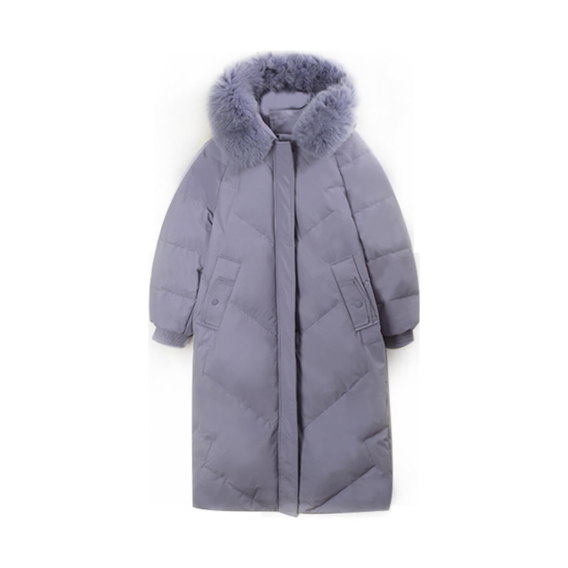 Women's Down Parkas Winter Down Jacket Women Fashion Big Fur Collar Long Padded Jackets Korean Loose Thick Bubble Coats Female 220930