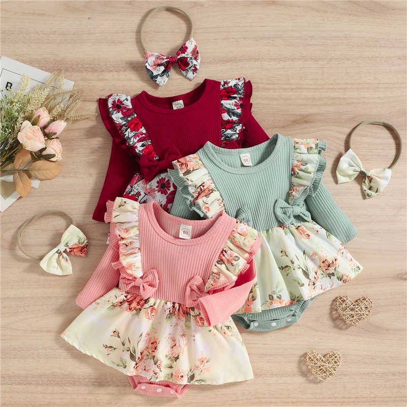 Rompers Baby Clothes 2023 Spring Baby Long Sleeve Triangle Rompers Baby Girls Flower Print Jumpsuits Headband Outfit 018M J220922, Pink
Rompers Baby Clothes 2023 Spring Baby Long Sleeve Triangle Rompers Baby Girls Flower Print Jumpsuits Headband Outfit 018M J220922, Pink