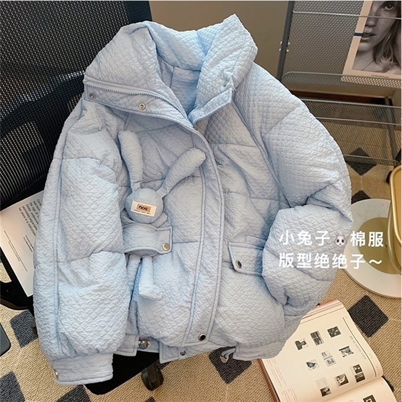 Womens Down Parkas Autumn Winter Women Turndown Collar Solid Color Rabbit Decoration Cotton Padded Coat Baggy Long Sleeve Design Warm Jacket 220930, Blue
Womens Down Parkas Autumn Winter Women Turndown Collar Solid Color Rabbit Decoration Cotton Padded Coat Baggy Long Sleeve Design Warm Jacket 220930, Blue
