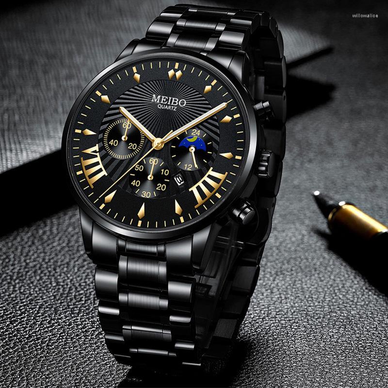 Wristwatches Top Men Luxury Watches Business Full Stainless Steel Watch For Mens Military Sport Quartz Relogio Masculino Male Clock, Black rose gold
Wristwatches Top Men Luxury Watches Business Full Stainless Steel Watch For Mens Military Sport Quartz Relogio Masculino Male Clock, Black rose gold