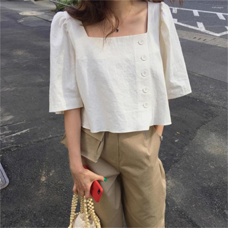 Women' Blouses 2022 Womens Summer Cotton Linen Tops Ladies Straight Shirt Side Buttons Short Puff Sleeve Blouse H268, Black
Women' Blouses 2022 Womens Summer Cotton Linen Tops Ladies Straight Shirt Side Buttons Short Puff Sleeve Blouse H268, Black