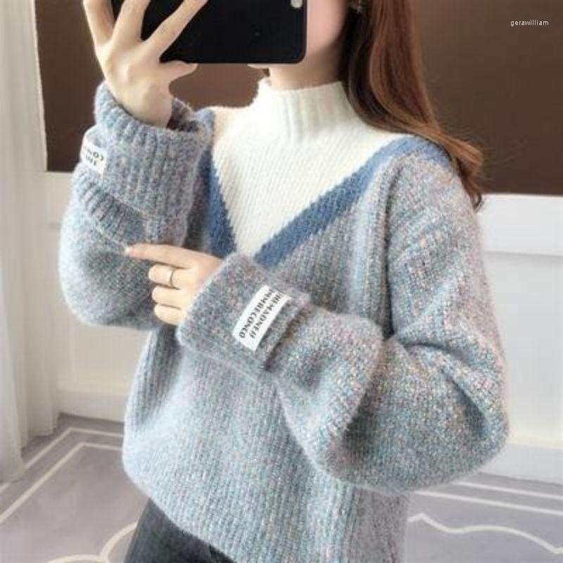 Women's Sweaters Women 2022 Autumn Winter Thick Warm Knitted Sweater Tops Female Patchwork Pullovers Ladies Loose Casual Jumpers Y773, Hualan thin
Women's Sweaters Women 2022 Autumn Winter Thick Warm Knitted Sweater Tops Female Patchwork Pullovers Ladies Loose Casual Jumpers Y773, Hualan thin