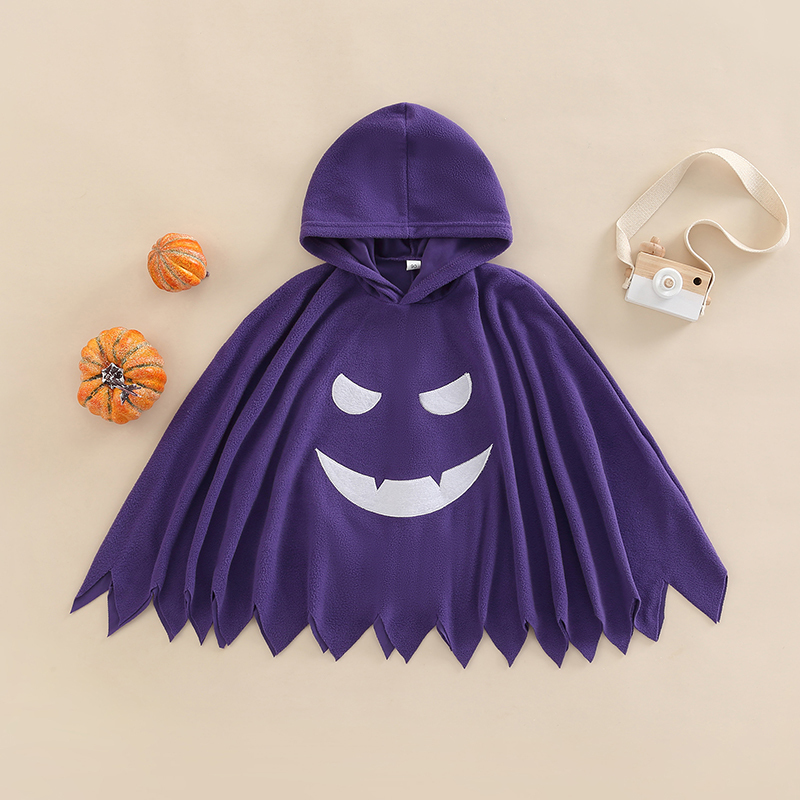 Jackets Halloween Children Boys Girls Cloak Spring Autumn Hooded Ghost Face Pattern Costumes Cosplay RolePlay Child Holiday Outfit 2201006