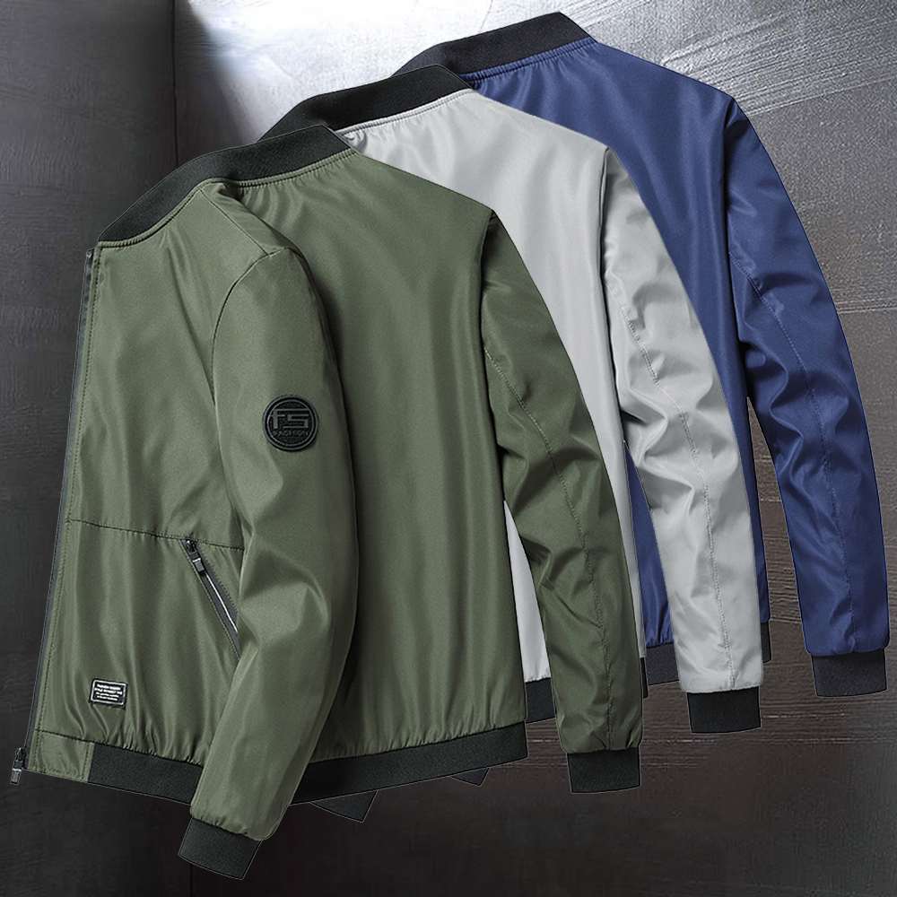 Casual Jacket Men Lightweight Bomber Jacket Slim Fit Spring and Autumn Thin Coat Solid Color Korean Fashion, Black
Casual Jacket Men Lightweight Bomber Jacket Slim Fit Spring and Autumn Thin Coat Solid Color Korean Fashion, Black