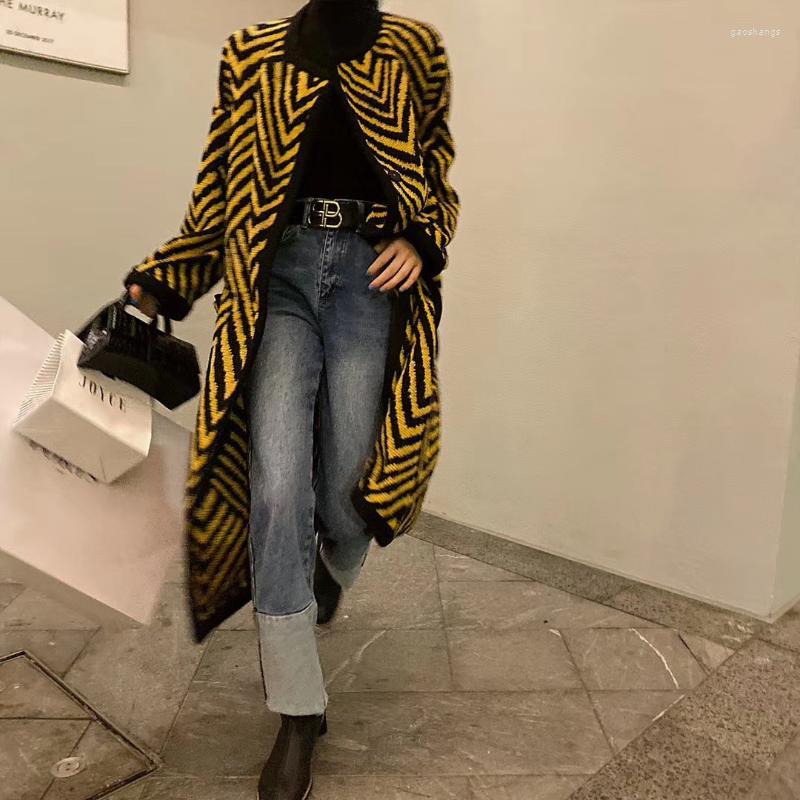 Women's Trench Coats Vintage 2022 Spring Women Clothes Long Sleeve Knitted Coat Elegant Overcoat Yellow Stripe Belt Women's, Image
Women's Trench Coats Vintage 2022 Spring Women Clothes Long Sleeve Knitted Coat Elegant Overcoat Yellow Stripe Belt Women's, Image