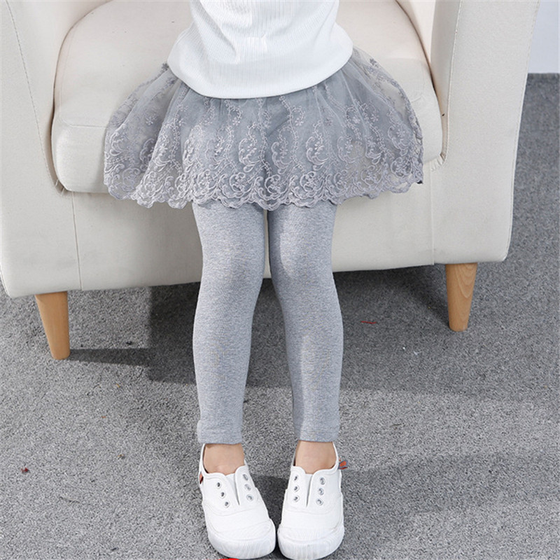 Leggings Tights Cotton Baby Girls Lace Princess Skirt pants Spring Autumn Children Slim Skirt Trousers for 2 7 Years Kids Clothes 221006