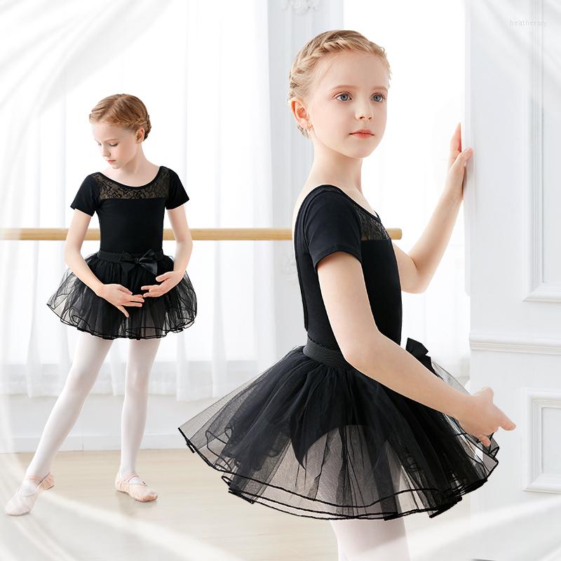 Stage Wear Girls Black Ballet Leotards Kids Lace Splice Dance Short Sleeve Gymnastics Bodysuit For Dancing, Black short sleeve
Stage Wear Girls Black Ballet Leotards Kids Lace Splice Dance Short Sleeve Gymnastics Bodysuit For Dancing, Black short sleeve