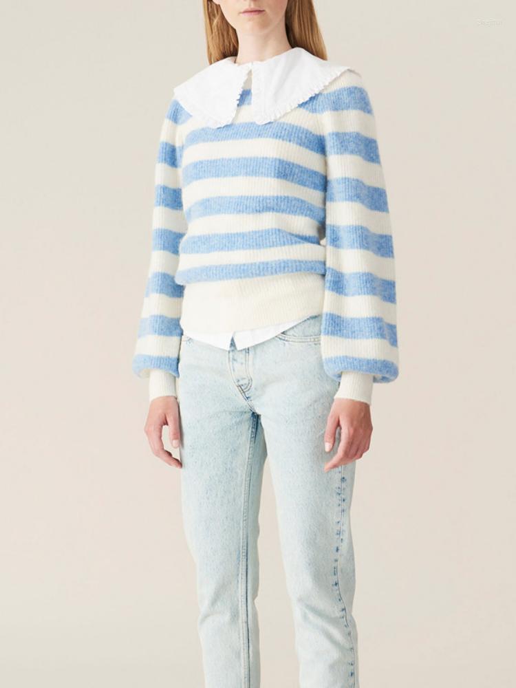 Women' Sweaters Women' Women Sweater GAN 2022 Autumn Winter Blue And White Striped Round Neck Long Lantern Sleeve Knitted, Strip
Women' Sweaters Women' Women Sweater GAN 2022 Autumn Winter Blue And White Striped Round Neck Long Lantern Sleeve Knitted, Strip