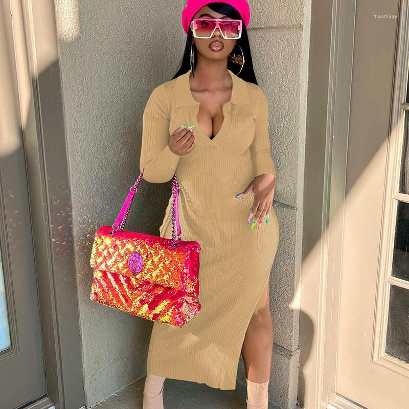 Casual Dresses Elegant Knitted Ribbed Bodycon Maxi Dress Fall Clothing For Women Long Sleeve V-neck Side Split Party Nightclub, White
Casual Dresses Elegant Knitted Ribbed Bodycon Maxi Dress Fall Clothing For Women Long Sleeve V-neck Side Split Party Nightclub, White
