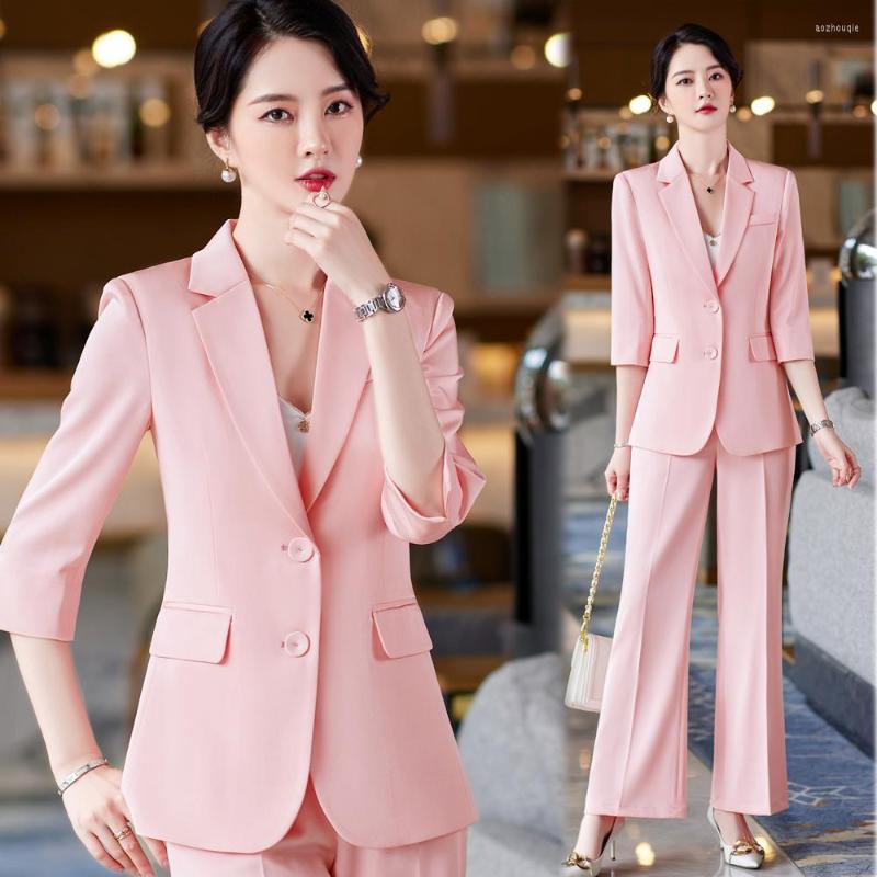 Women's Two Piece Pants Korean Pink 2022Summer Elegant Women's Suit Casual Jacket Trousers Two-piece Set Office Career Tracksuit Female, Black coat pants
Women's Two Piece Pants Korean Pink 2022Summer Elegant Women's Suit Casual Jacket Trousers Two-piece Set Office Career Tracksuit Female, Black coat pants
