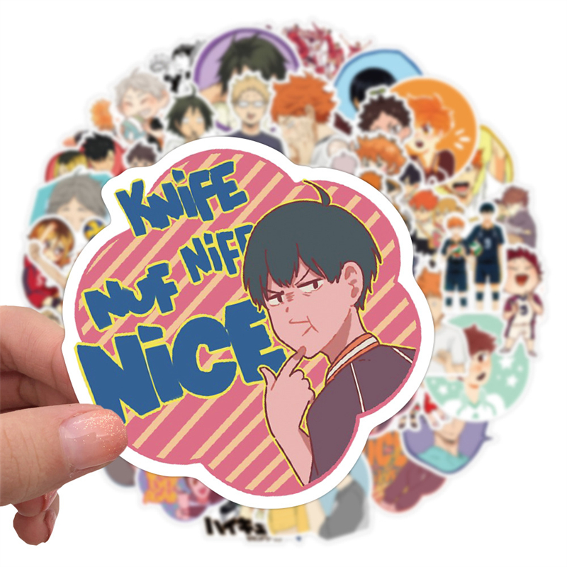 50PCS Anime Haikyuu Stickers Pack For DIY Laptop Phone Guitar Suitcase Skateboard PS4 Toy Volleyball Teenager Haikyuu Sticker