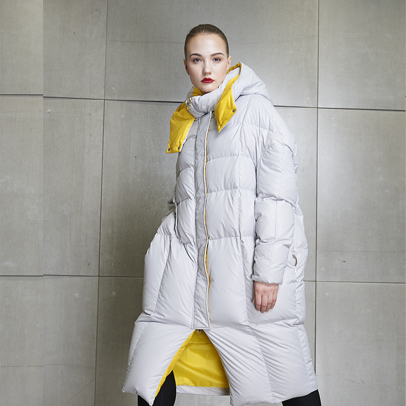 Women's Down Parkas Winter fake two pieces thick fluffy duck down coats female hit color design hooded thicker warm jacket F2220 220930, Light gray
Women's Down Parkas Winter fake two pieces thick fluffy duck down coats female hit color design hooded thicker warm jacket F2220 220930, Light gray