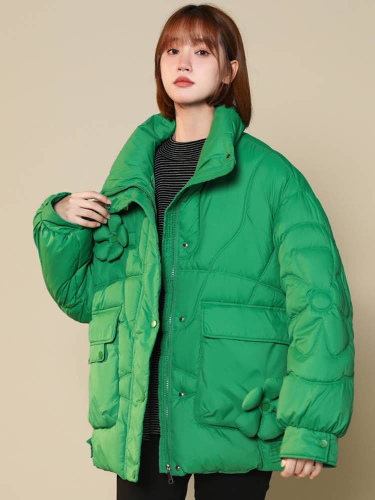Women' Down Parkas Women Flower Cotton Coat Short Parkas Autumn Winter Loose Oversized Cotton Padded Coat Korean Cute Thick Warm Jacket Outwear 220930, White
Women' Down Parkas Women Flower Cotton Coat Short Parkas Autumn Winter Loose Oversized Cotton Padded Coat Korean Cute Thick Warm Jacket Outwear 220930, White