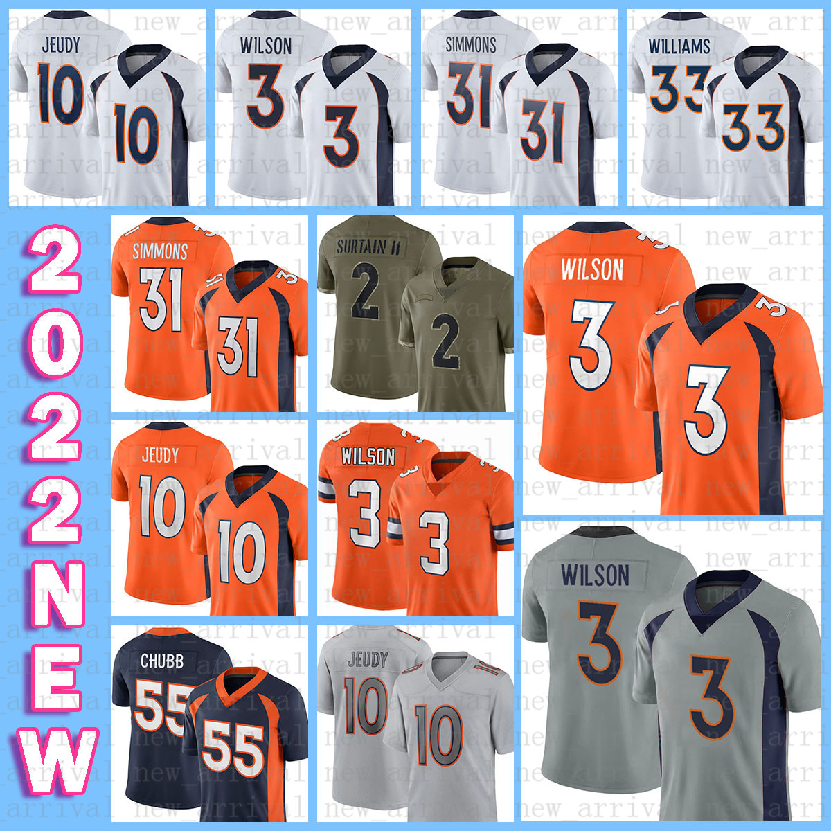 Pat Patrick Surtain II Football Jersey Russell Wilson Terrell Davis Garett Bolles Kendall Hinton Jackson Quinn Meinerz Justin Simmons Jerry Jeudy Javonte Williams, Mens-ym
Pat Patrick Surtain II Football Jersey Russell Wilson Terrell Davis Garett Bolles Kendall Hinton Jackson Quinn Meinerz Justin Simmons Jerry Jeudy Javonte Williams, Mens-ym