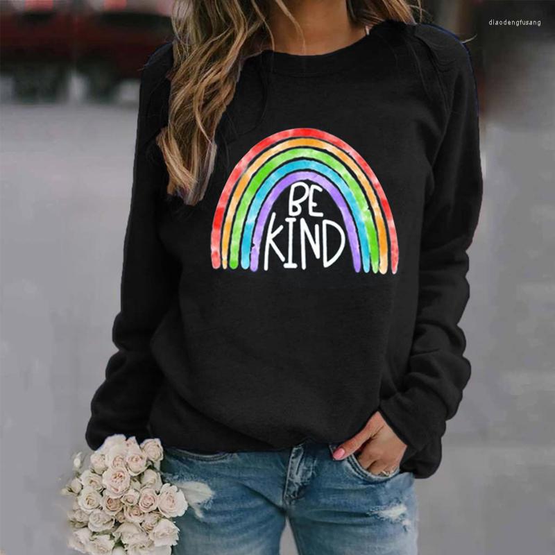 Women's Hoodies 2022 Loose Tops Round Neck Rainbow BEKIND Printed Long-sleeved Hoodie Women Fall/winter Leisure Pullover Sweatshirt
Women's Hoodies 2022 Loose Tops Round Neck Rainbow BEKIND Printed Long-sleeved Hoodie Women Fall/winter Leisure Pullover Sweatshirt