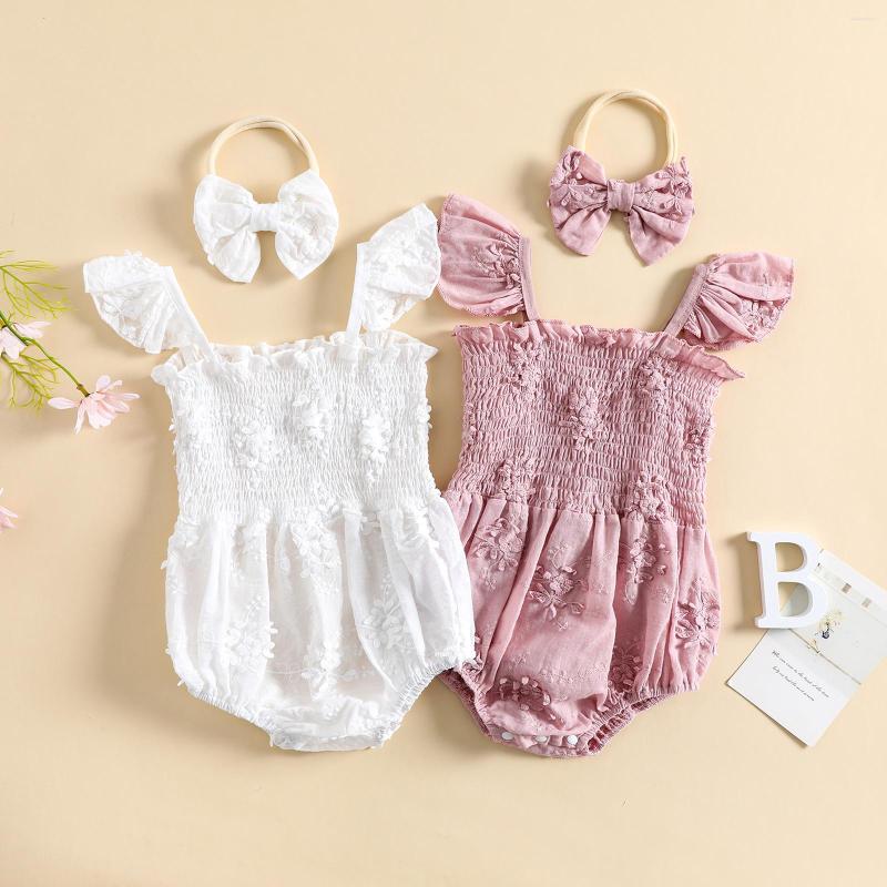 Clothing Sets Infant Baby Girl Summer Romper Flying Sleeves Elastic Bust Flower Pattern Jumpsuit Bow Headband Sunsuits, Purple
Clothing Sets Infant Baby Girl Summer Romper Flying Sleeves Elastic Bust Flower Pattern Jumpsuit Bow Headband Sunsuits, Purple