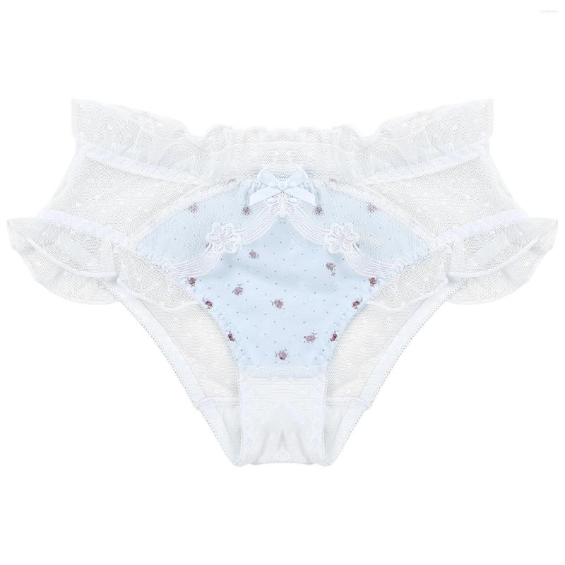 Women's Panties Womens Lingerie See-through Mesh Underwear Low Waist Patchwork Lace Trim Ruffled Briefs Floral Print Bowknot Underpants, White
Women's Panties Womens Lingerie See-through Mesh Underwear Low Waist Patchwork Lace Trim Ruffled Briefs Floral Print Bowknot Underpants, White