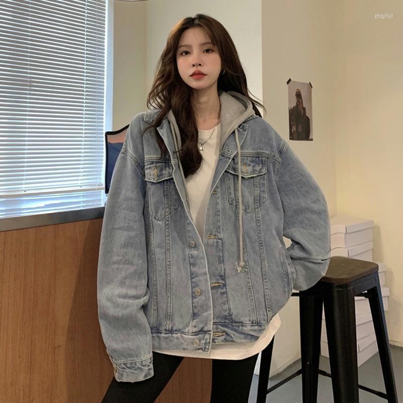 Women' Jackets Women' Hooded Denim Jacket Women' Spring And Autumn Korean Style Loose Early Small Retro Clothes, Light blue with hat
Women' Jackets Women' Hooded Denim Jacket Women' Spring And Autumn Korean Style Loose Early Small Retro Clothes, Light blue with hat