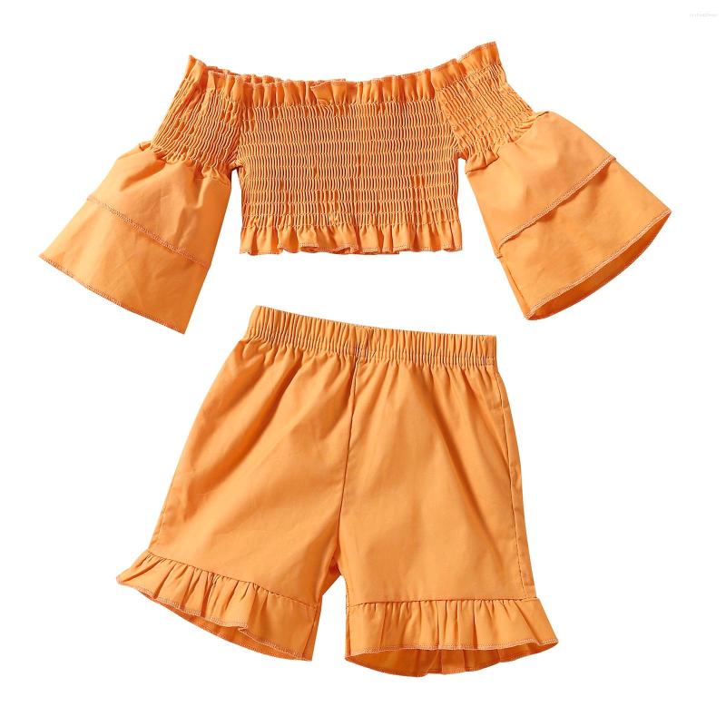 Clothing Sets 2Pcs Baby Girls Sweet Style Outfit Toddlers Summer Solid Color Off Shoulder Double Layer Flare Sleeve Tops Lace Shorts Set, Picture shown
Clothing Sets 2Pcs Baby Girls Sweet Style Outfit Toddlers Summer Solid Color Off Shoulder Double Layer Flare Sleeve Tops Lace Shorts Set, Picture shown