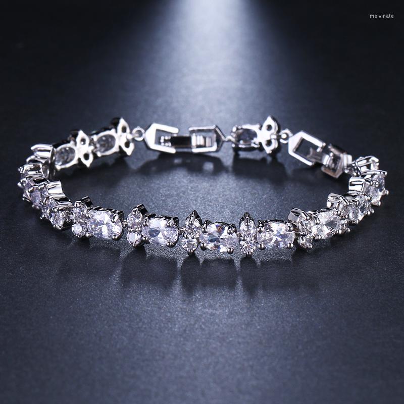 Link Bracelets Luxury Cubic Zirconia For Women Trend Elegant Silver Color Charm Crystal Wedding Jewelry Exquisite Gifts
Link Bracelets Luxury Cubic Zirconia For Women Trend Elegant Silver Color Charm Crystal Wedding Jewelry Exquisite Gifts