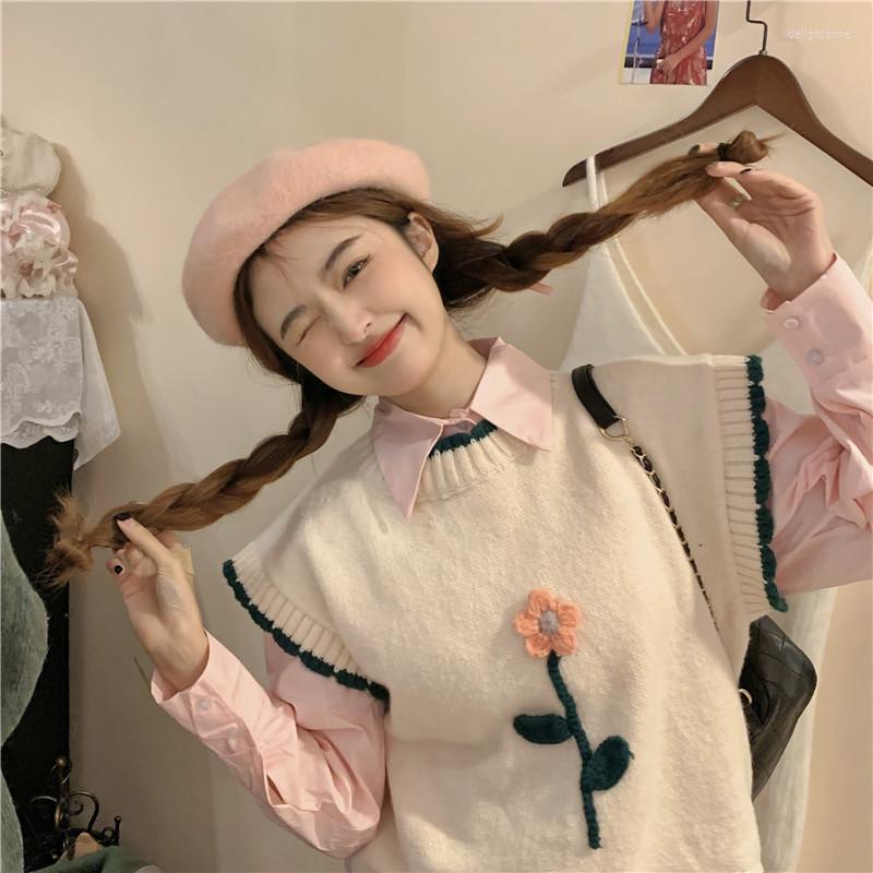 Women's Vests Women Autumn Kawaii Tops Fashion Korean Sweet Retro Vest Flowers Cute Knitted Sleeveless Student, Beige
Women's Vests Women Autumn Kawaii Tops Fashion Korean Sweet Retro Vest Flowers Cute Knitted Sleeveless Student, Beige