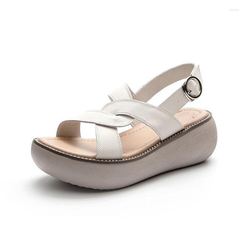 Dress Shoes Comfortable Thick Bottom Wedges Sandals Women Est Retro Summer Genuine Leather, Black
Dress Shoes Comfortable Thick Bottom Wedges Sandals Women Est Retro Summer Genuine Leather, Black