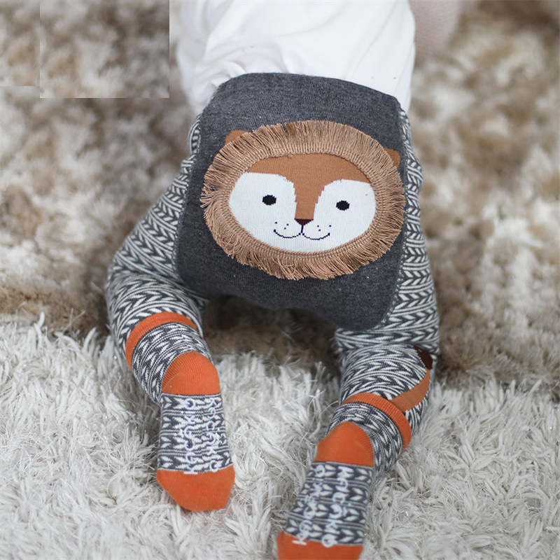 Trousers 2PcsSet Cute Animal born Baby Autumn Winter Warm Tight Pantyhose Cotton Knitting Girls Boys Soft Cotton Pants Tights Set 221006
