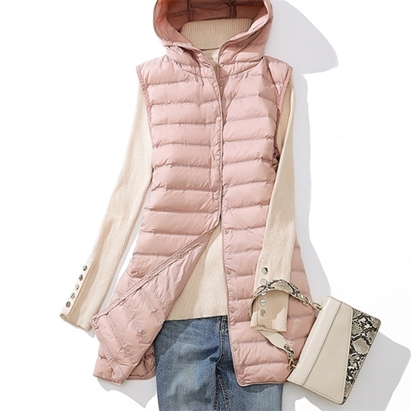 Womens Down Parkas Winter Duck Down Vest Women Ultra Light Thin Long hooded Jackets Slim Waistcoat Casual Basic Parkas Solid Warm woman jacket 220930, Pink
Womens Down Parkas Winter Duck Down Vest Women Ultra Light Thin Long hooded Jackets Slim Waistcoat Casual Basic Parkas Solid Warm woman jacket 220930, Pink