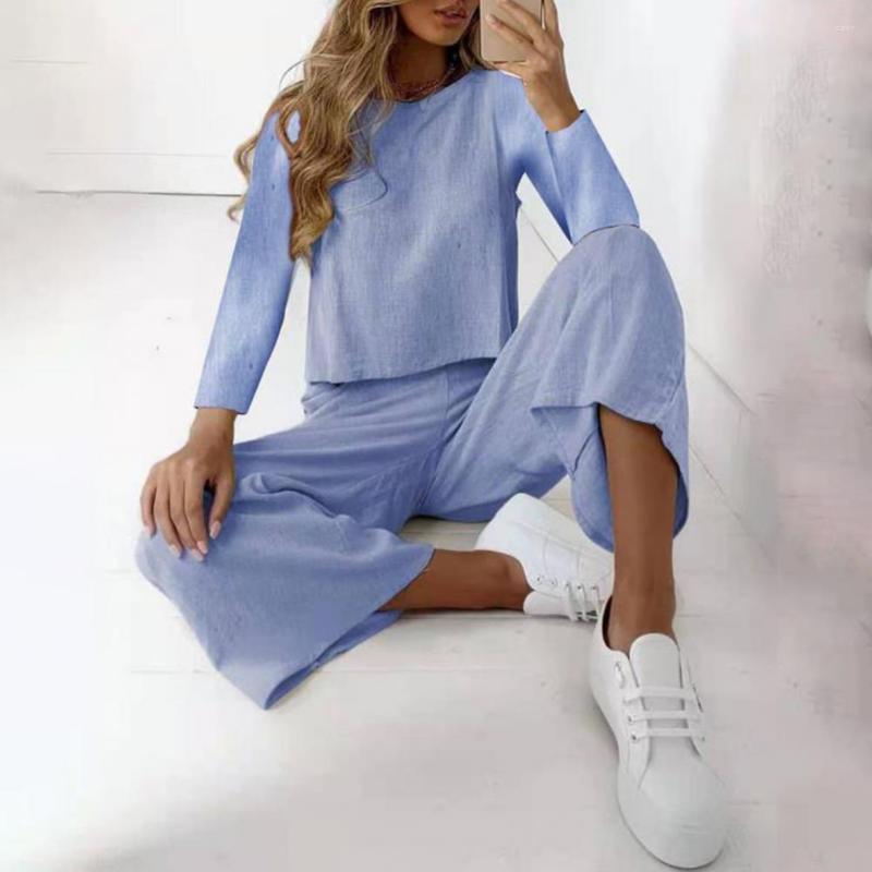 Women's Two Piece Pants 2pcs Set Women Outfit Solid Color Long Sleeve Pullover Tops Wide Leg Trousers 2 Outfits Conjunto Femenino, White
Women's Two Piece Pants 2pcs Set Women Outfit Solid Color Long Sleeve Pullover Tops Wide Leg Trousers 2 Outfits Conjunto Femenino, White