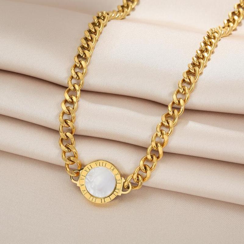 Chains Stainless Steel Hyperbole Roman Numerals Charms Thick Chain Choker Necklace For Women Fashion Trend Jewelry Party Gift N370Chains
Chains Stainless Steel Hyperbole Roman Numerals Charms Thick Chain Choker Necklace For Women Fashion Trend Jewelry Party Gift N370Chains