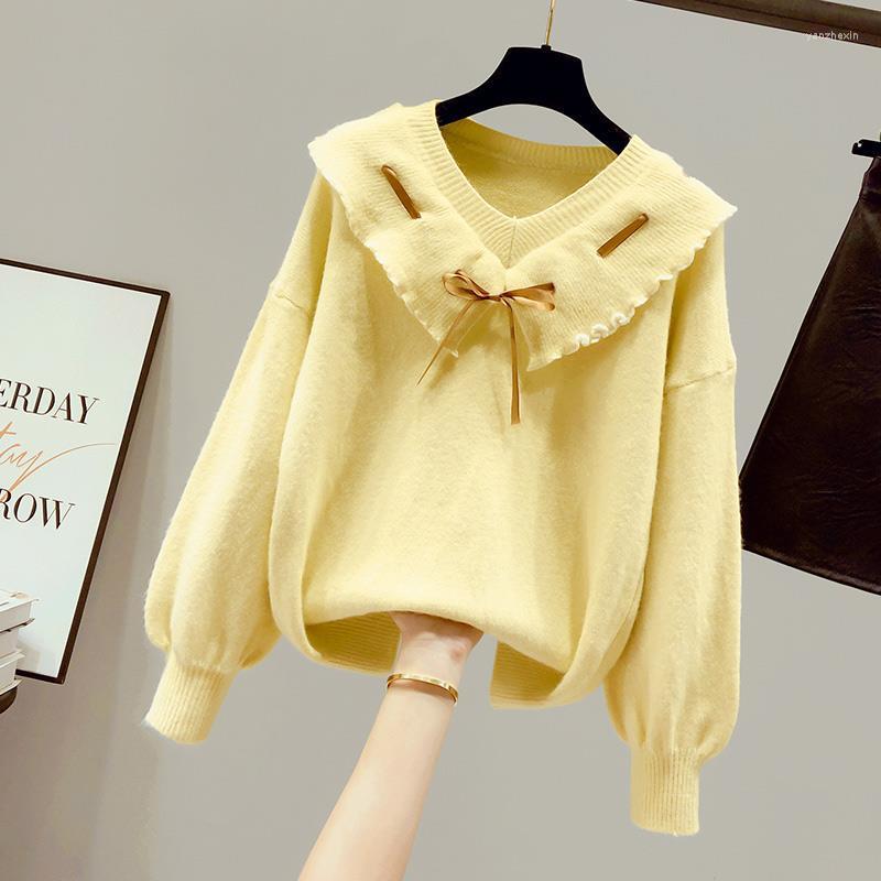 Women's Sweaters Japanese Jumper 2022 Autumn Winter Sweater Women Sweet Simple Solid V Neck Long Lantern Sleeve Knitted Pullover X750, Huang
Women's Sweaters Japanese Jumper 2022 Autumn Winter Sweater Women Sweet Simple Solid V Neck Long Lantern Sleeve Knitted Pullover X750, Huang