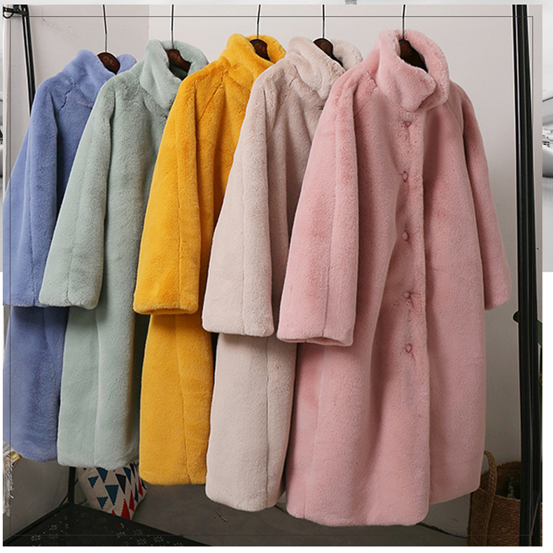 Women's Fur Faux Fur Women Winter Warm Faux Fur Coat Thick Women Long Coat Stand Collar Women Warm Faux Lamb Wool Coat Casaco Feminino 220930