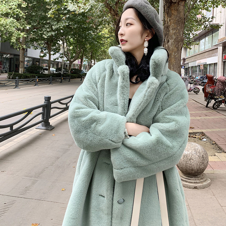 Women's Fur Faux Fur Women Winter Warm Faux Fur Coat Thick Women Long Coat Stand Collar Women Warm Faux Lamb Wool Coat Casaco Feminino 220930