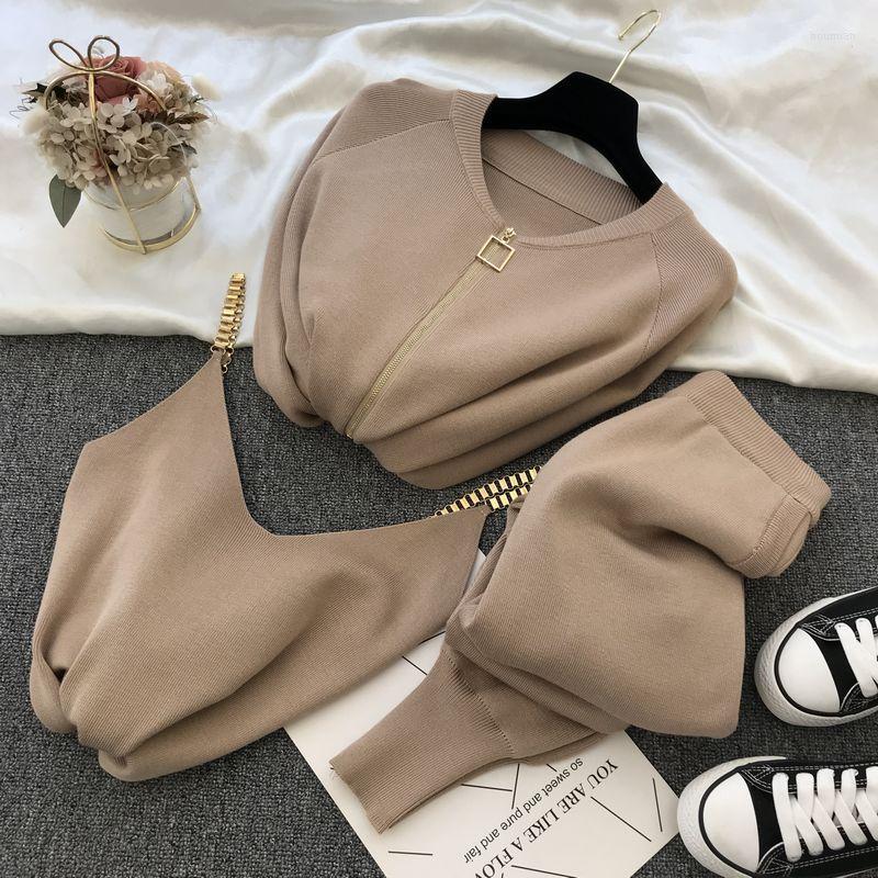 Women's Two Piece Pants Autumn 2022 Hanfanins Sweet Temperament Chain Vest Knitted Coat Small Foot Elastic Three Set, Black
Women's Two Piece Pants Autumn 2022 Hanfanins Sweet Temperament Chain Vest Knitted Coat Small Foot Elastic Three Set, Black