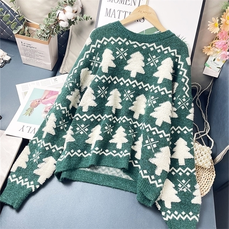 Womens Knits Tees Christmas Sweater Tree Jacquard Knitted Pullovers Year Autumn Winter Sweet O Neck Jumper Lq songyi LQ4 220930, Green
Womens Knits Tees Christmas Sweater Tree Jacquard Knitted Pullovers Year Autumn Winter Sweet O Neck Jumper Lq songyi LQ4 220930, Green