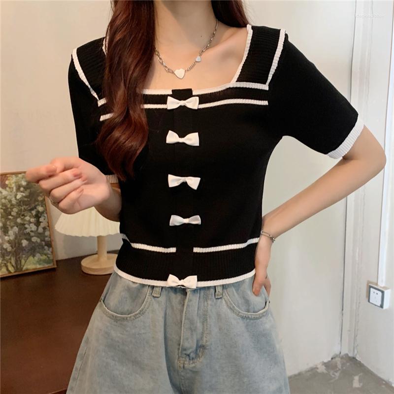 Women's Sweaters Harteen Summer Thin Fashionable Square Neck Bow Short Sleeve Female Knitted High Street Sweater Womens Clothing Slim Femme, Black
Women's Sweaters Harteen Summer Thin Fashionable Square Neck Bow Short Sleeve Female Knitted High Street Sweater Womens Clothing Slim Femme, Black