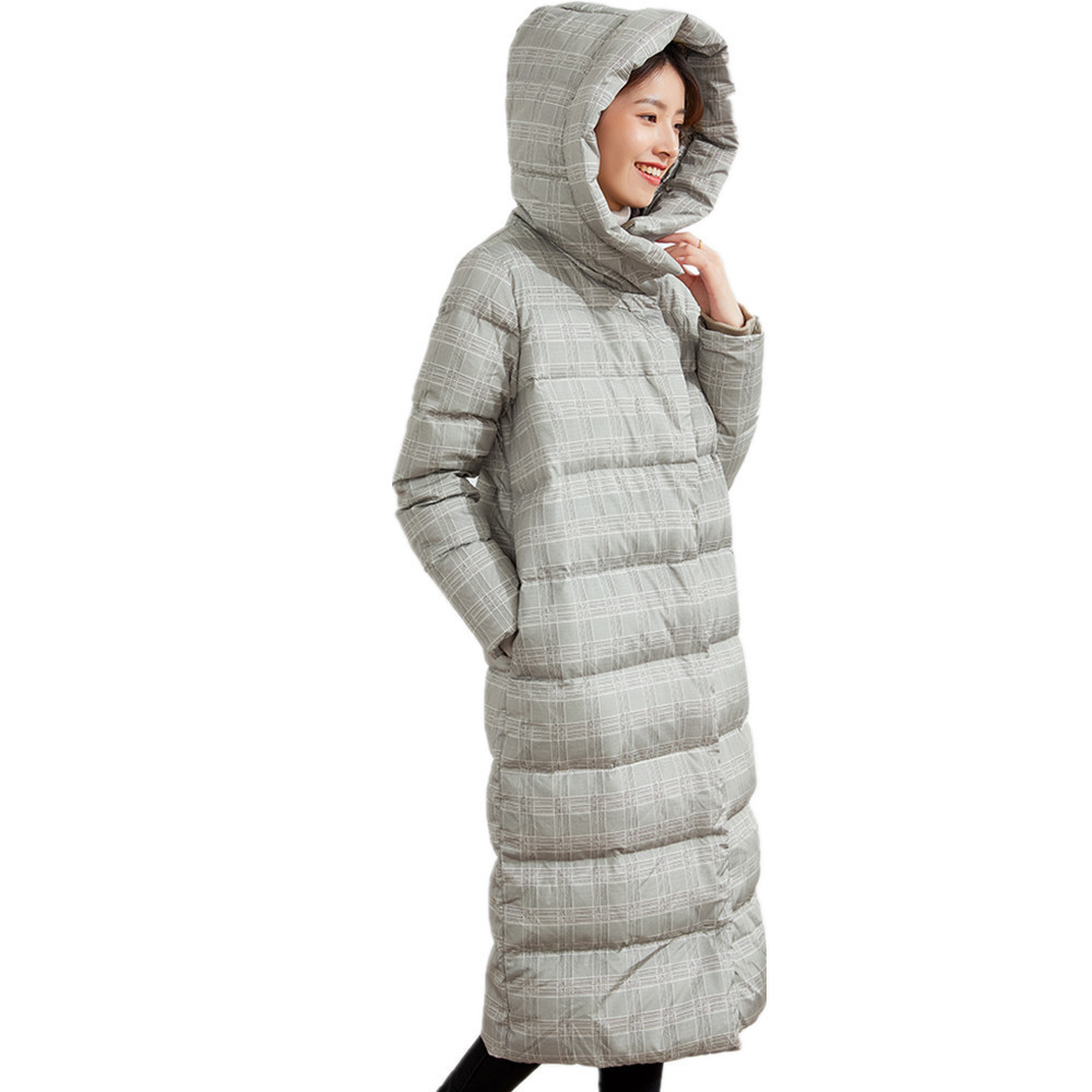 Women's Down Parkas Winter long plaid thicker warm down coat female over the knee hooded single breasted with zipper fluffy warm down coat F2278 220930, Grey
Women's Down Parkas Winter long plaid thicker warm down coat female over the knee hooded single breasted with zipper fluffy warm down coat F2278 220930, Grey