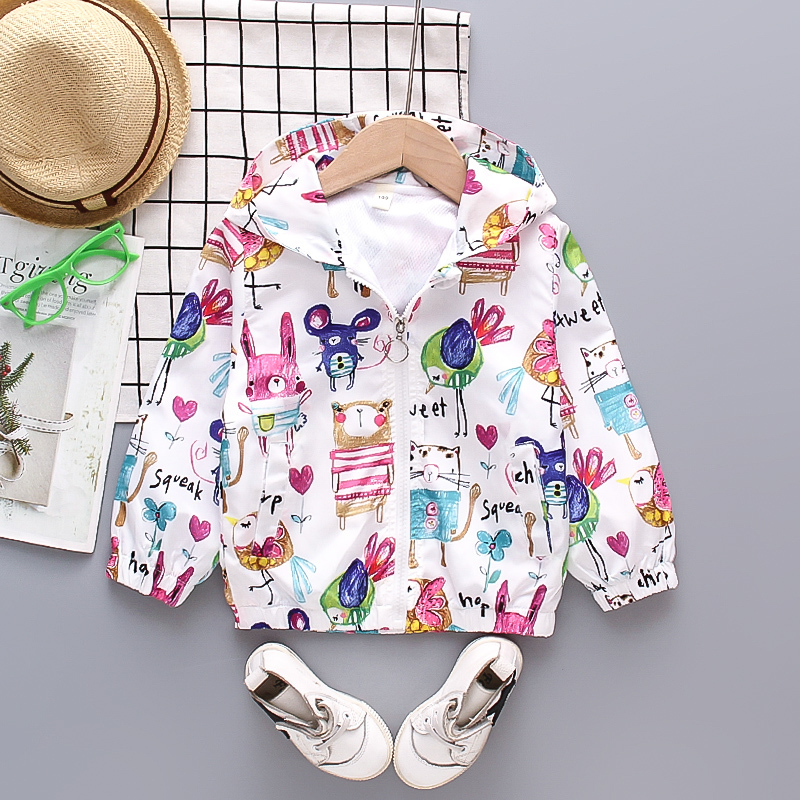 Jackets Spring And Autumn Fashion Jackets For Boys And Girls Cartoon Doodle Print Little Mouse Graffiti Long Sleeve Coat 221006