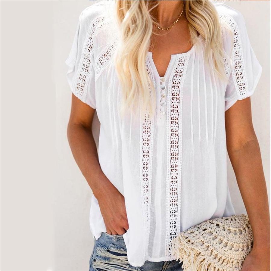 Women' Blouses & Shirts Solid Hollow Out Cotton Linen Blouse Short Sleeve Loose Elegant Ladies Summer Fashion Casual Vintage243f, White
Women' Blouses & Shirts Solid Hollow Out Cotton Linen Blouse Short Sleeve Loose Elegant Ladies Summer Fashion Casual Vintage243f, White