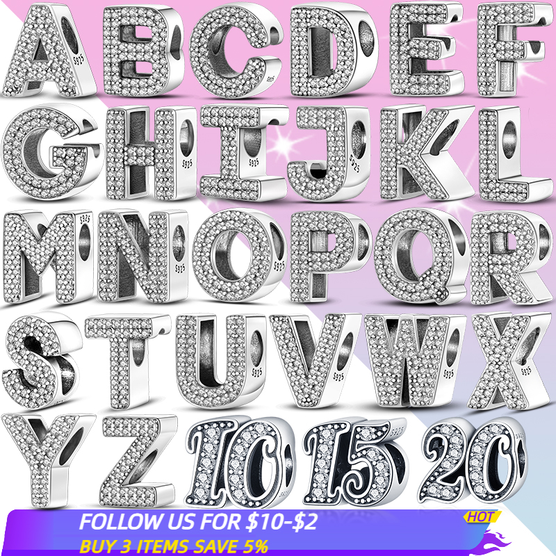 925 Sterling Silver Dangle Charm Women Beads High Quality Jewelry Gift Wholesale 26 letters Alphabet A Bead Fit Pandora Charms Bracelet DIY
925 Sterling Silver Dangle Charm Women Beads High Quality Jewelry Gift Wholesale 26 letters Alphabet A Bead Fit Pandora Charms Bracelet DIY