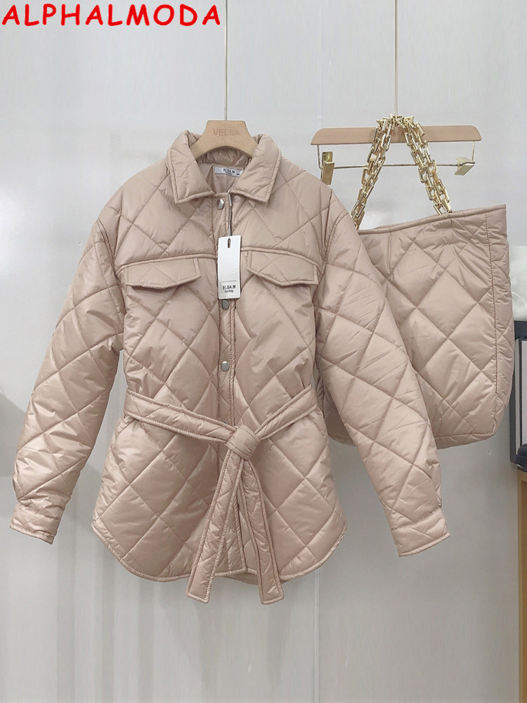 Women's Down Parkas ALPHALMODA Women's quilted Lattice Coat Sashes Pocket Loose Ladies Fashion Jacket with Bags 220930, Khaki coat no bag
Women's Down Parkas ALPHALMODA Women's quilted Lattice Coat Sashes Pocket Loose Ladies Fashion Jacket with Bags 220930, Khaki coat no bag