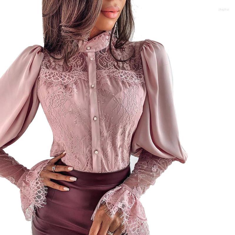 Women' Blouses Women' & Shirts Solid Color Loose Chiffon Lace Long Lantern Sleeve Patchwork Button Casual Fashion Blouse 2022, Blue
Women' Blouses Women' & Shirts Solid Color Loose Chiffon Lace Long Lantern Sleeve Patchwork Button Casual Fashion Blouse 2022, Blue