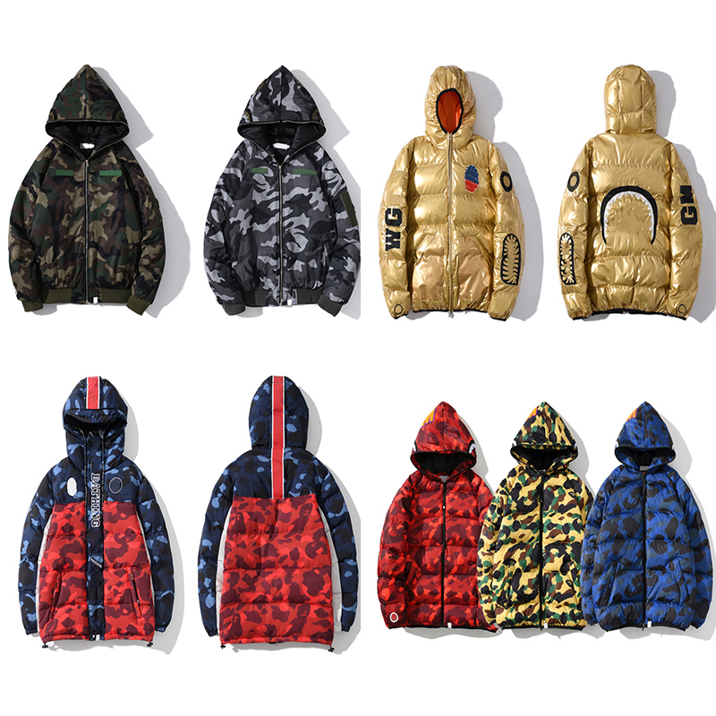 Baped Mens Down Jacket Camouflage Puffer Jackets Womens Downs Coat Man Fashion Print Parkas Windbreaker Outerwear Classic Street Style Parkas M-3xl, Additional express fee
Baped Mens Down Jacket Camouflage Puffer Jackets Womens Downs Coat Man Fashion Print Parkas Windbreaker Outerwear Classic Street Style Parkas M-3xl, Additional express fee