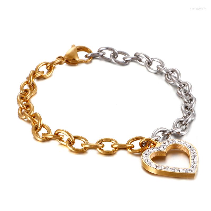 Link Bracelets Fashion Zircon Heart-shaped Bracelet Simple Titanium Steel Jewelry For Woman Gift Never Fade Drop
Link Bracelets Fashion Zircon Heart-shaped Bracelet Simple Titanium Steel Jewelry For Woman Gift Never Fade Drop
