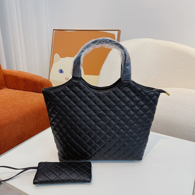 French Women Large Capacity Classic Luxury Tote Bag Diamond Lattice Leather Quilted Fashion Designer Shoulder Shopping Bag Portable Multi Packets Sacoche Wallet, Black
French Women Large Capacity Classic Luxury Tote Bag Diamond Lattice Leather Quilted Fashion Designer Shoulder Shopping Bag Portable Multi Packets Sacoche Wallet, Black